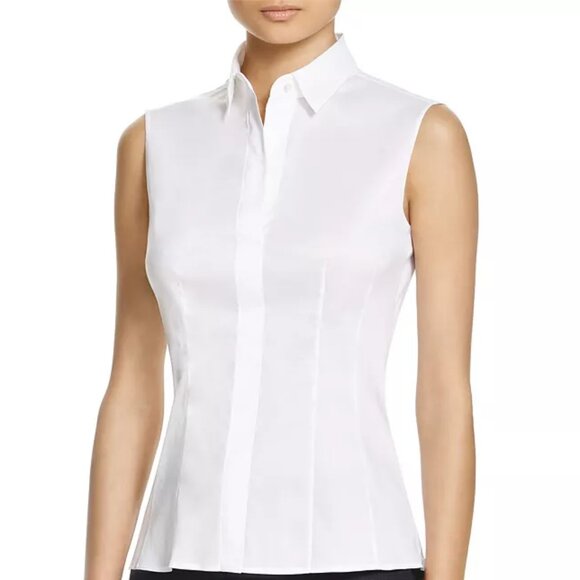BOSS Bashiva striped sleeveless stretch cotton shirt - Picture 6 of 6